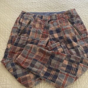 Jcrew madras cropped pants size 6 city fit